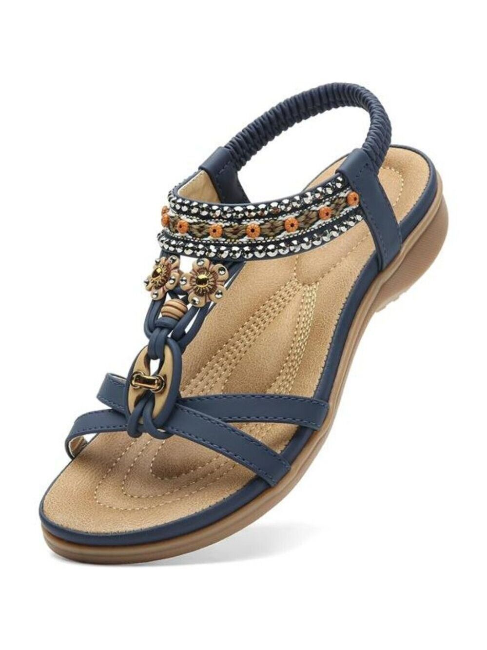 Womens Arch Support Sandals Boho Flip Flops Beach Comfort Walking Shoes